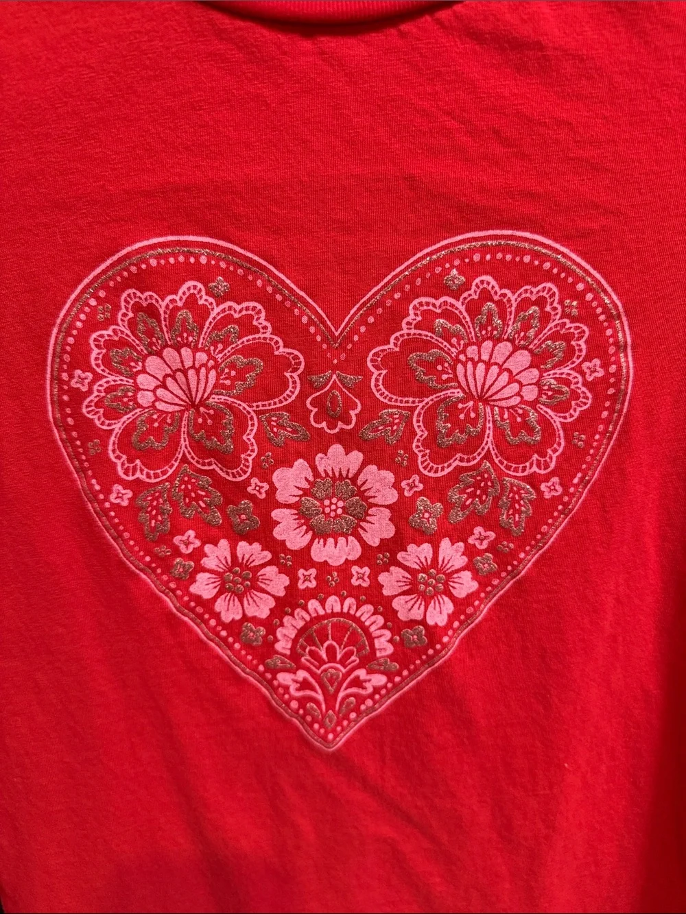 OshKosh B'gosh Red Long-Sleeve Tee with Floral Heart